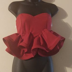 Red Ruffled Top